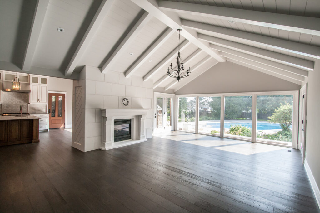 painted faux beam ceiling