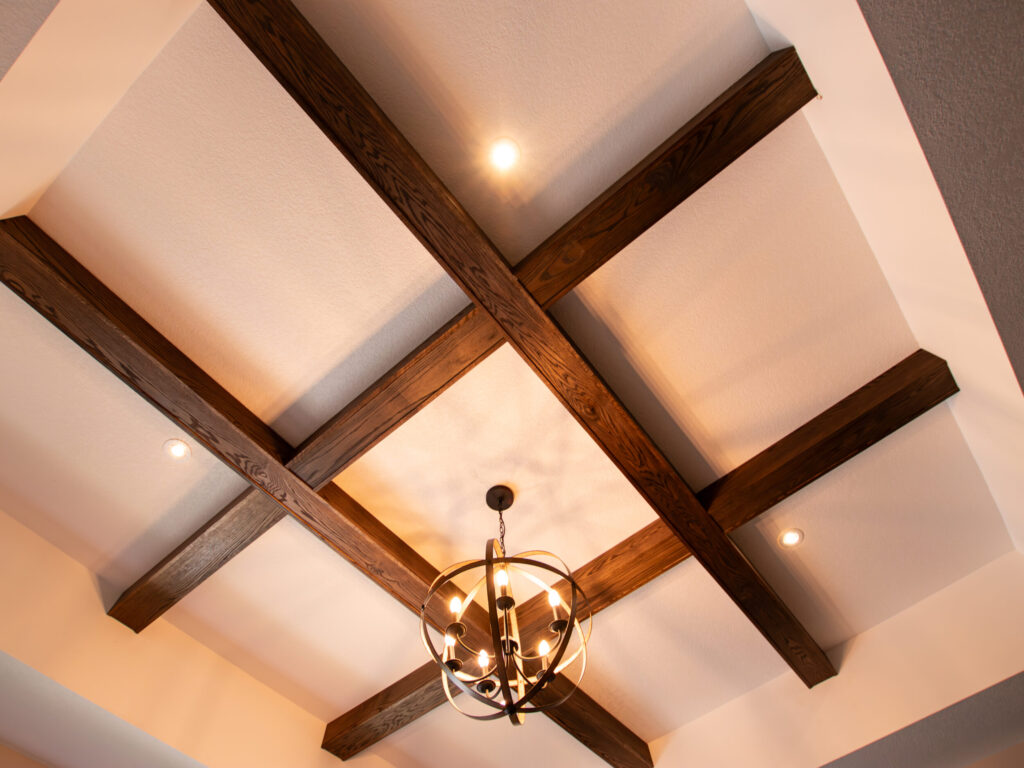 faux beam coffered ceiling