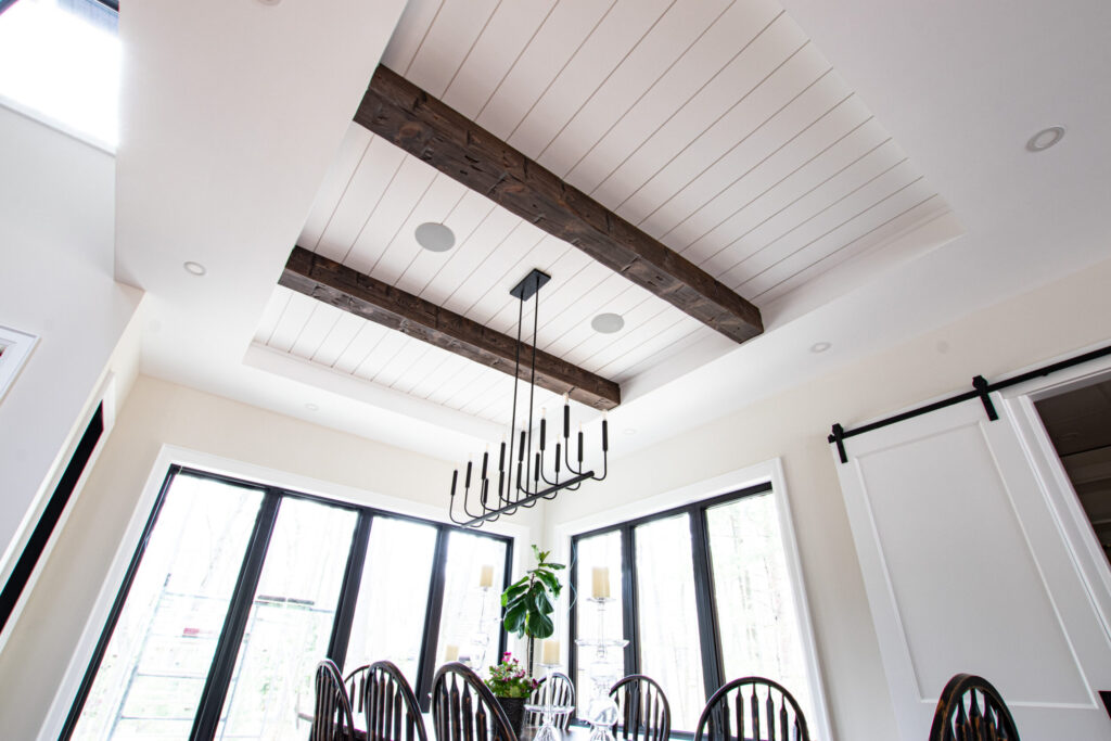 rustic faux beam ceiling