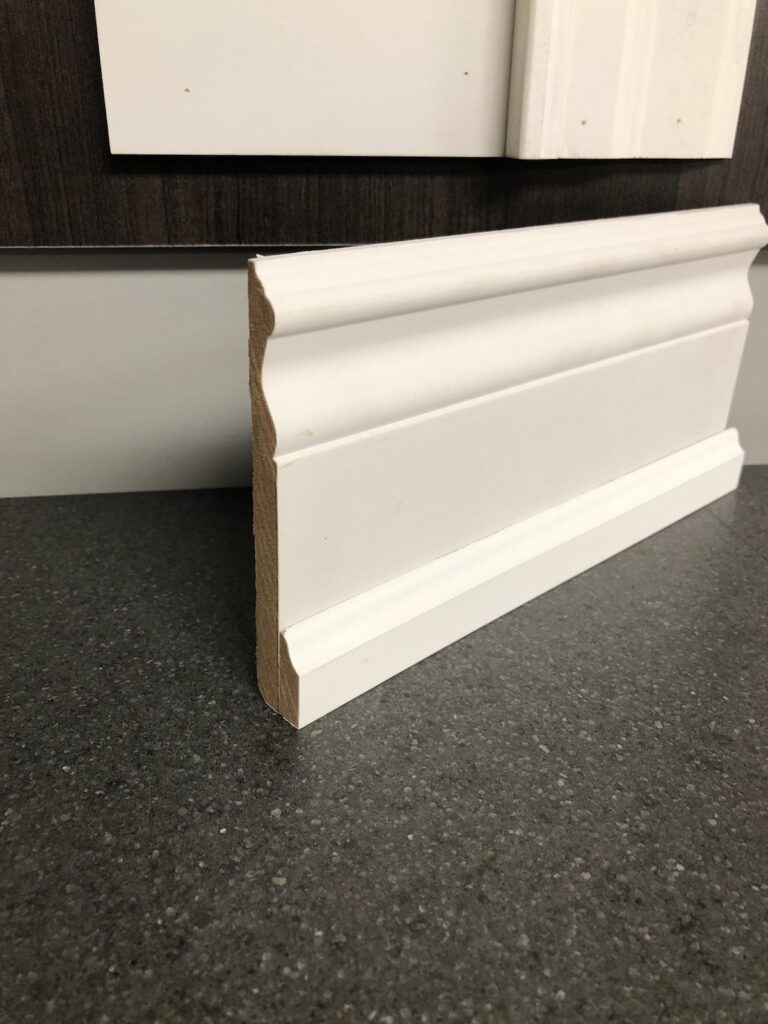 door stop trim used on baseboard as larger shoe mould