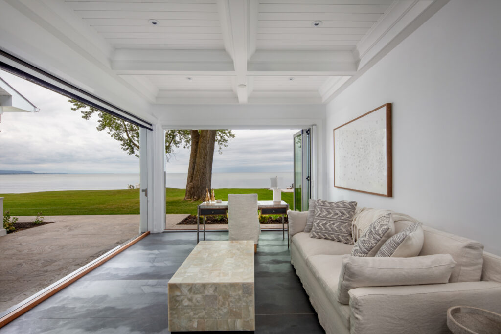 coffered ceiling in sun room