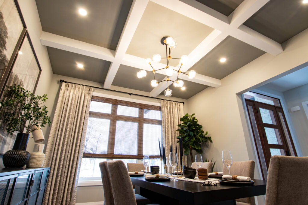 Dining room coffered ceiling