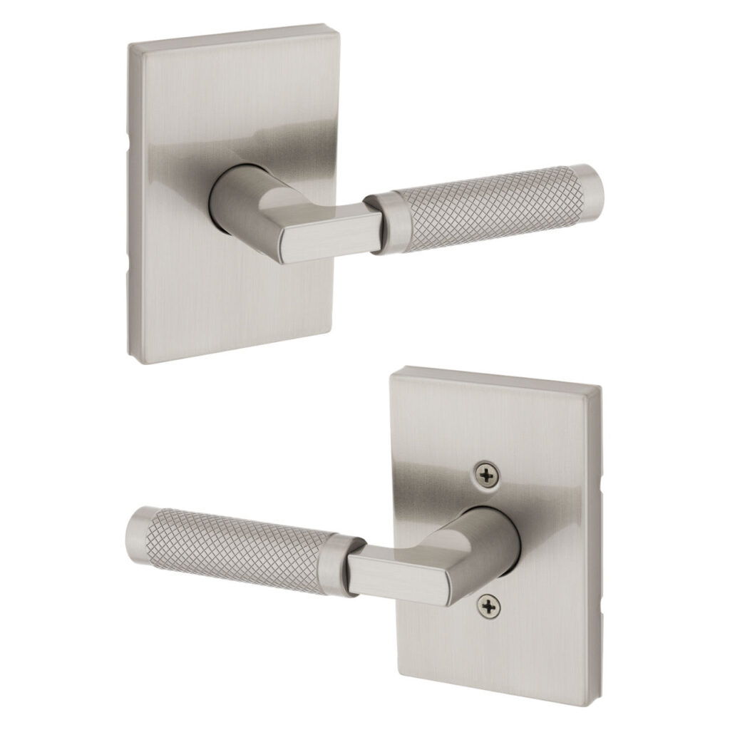 Prava Door Lever; Satin Nickel